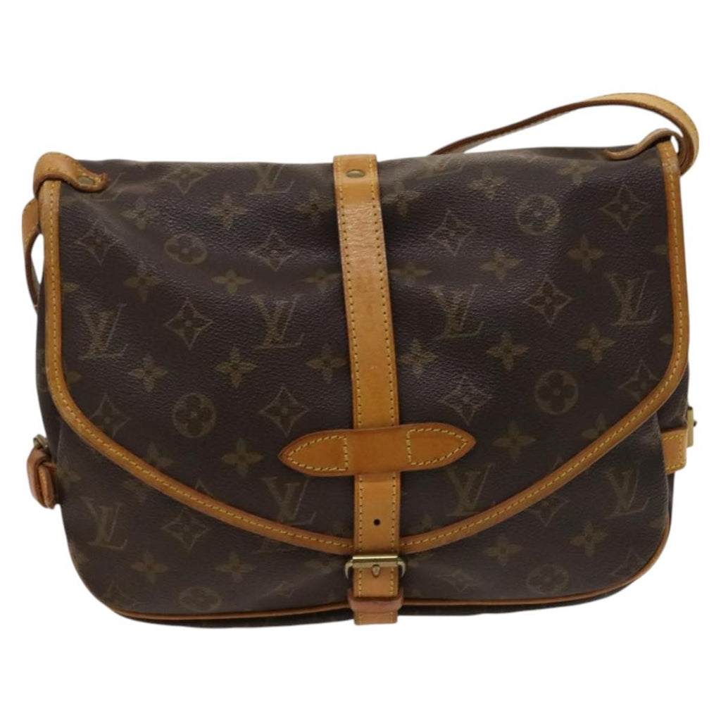 Louis Vuitton Saumur Handbag Monogram Canvas Brown Canvas Shoulder Bag