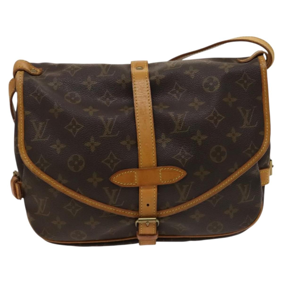 Louis Vuitton Saumur Handbag Monogram Canvas Brown Canvas Shoulder Bag
