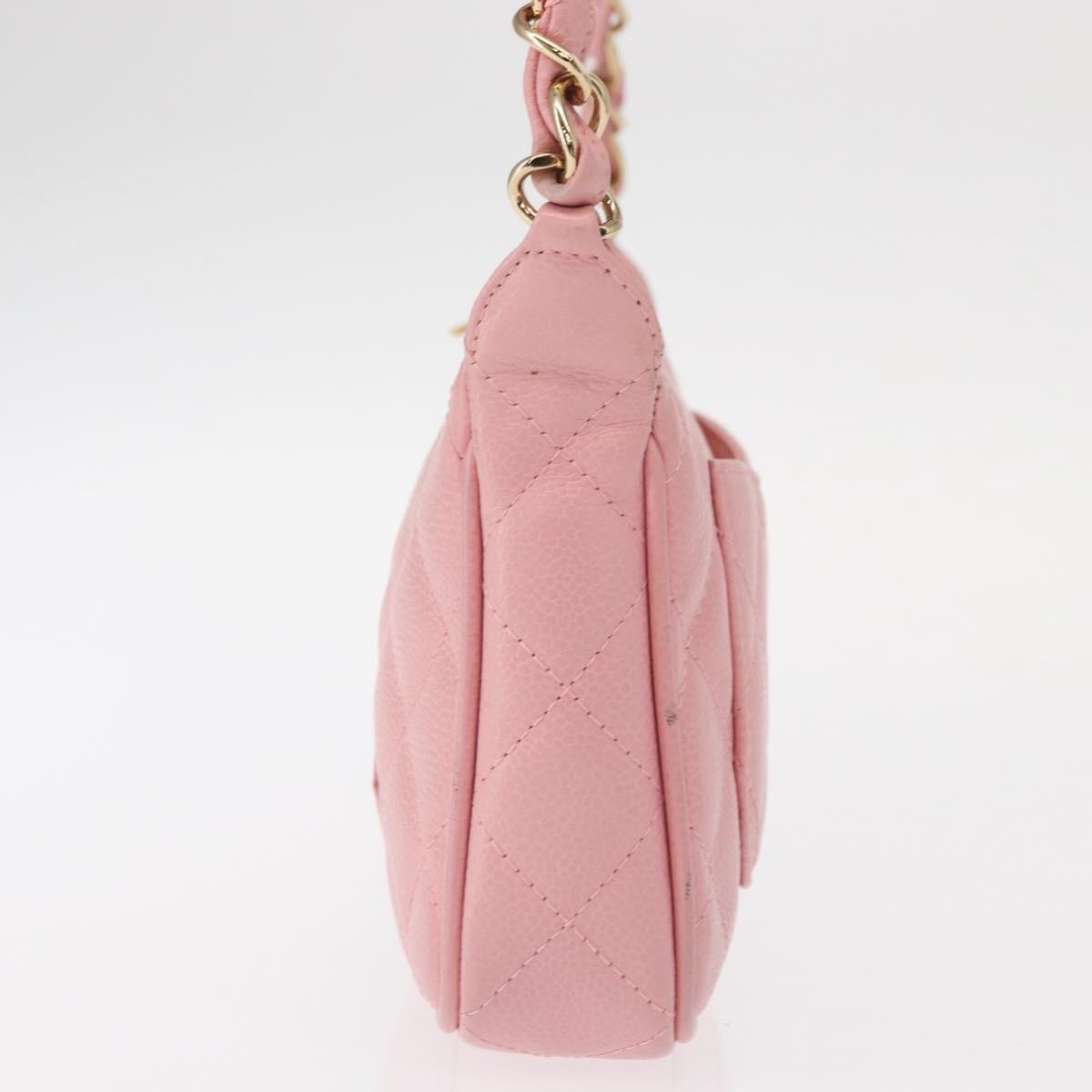 Chanel Timeless Cc Chain Shoulder Bag Quilted Caviar Pink Leather Shoulder Bag Bag