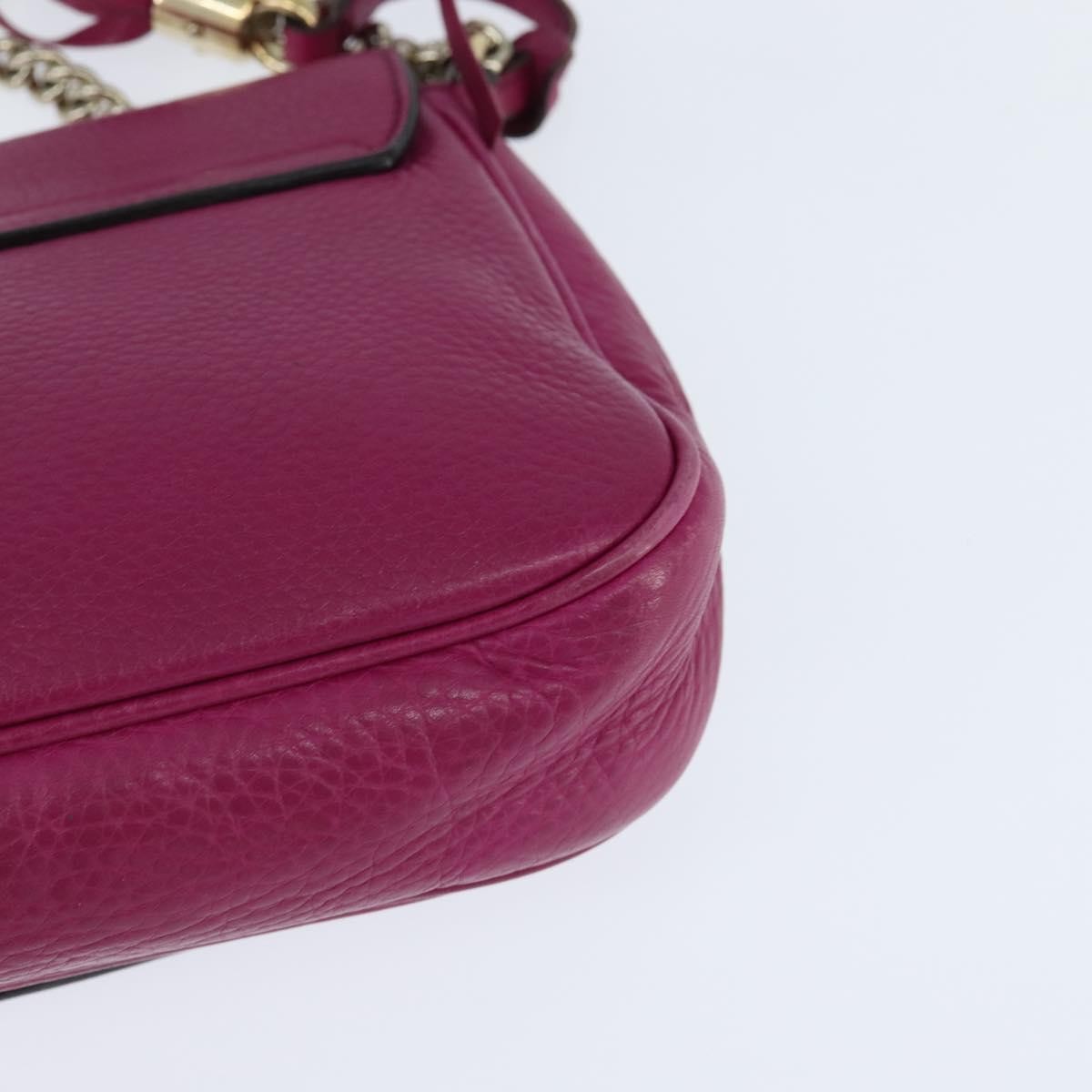 Gucci Soho Chain Crossbody Bag Leather Pink Leather Shoulder Bag Bag (Pre-Owned)