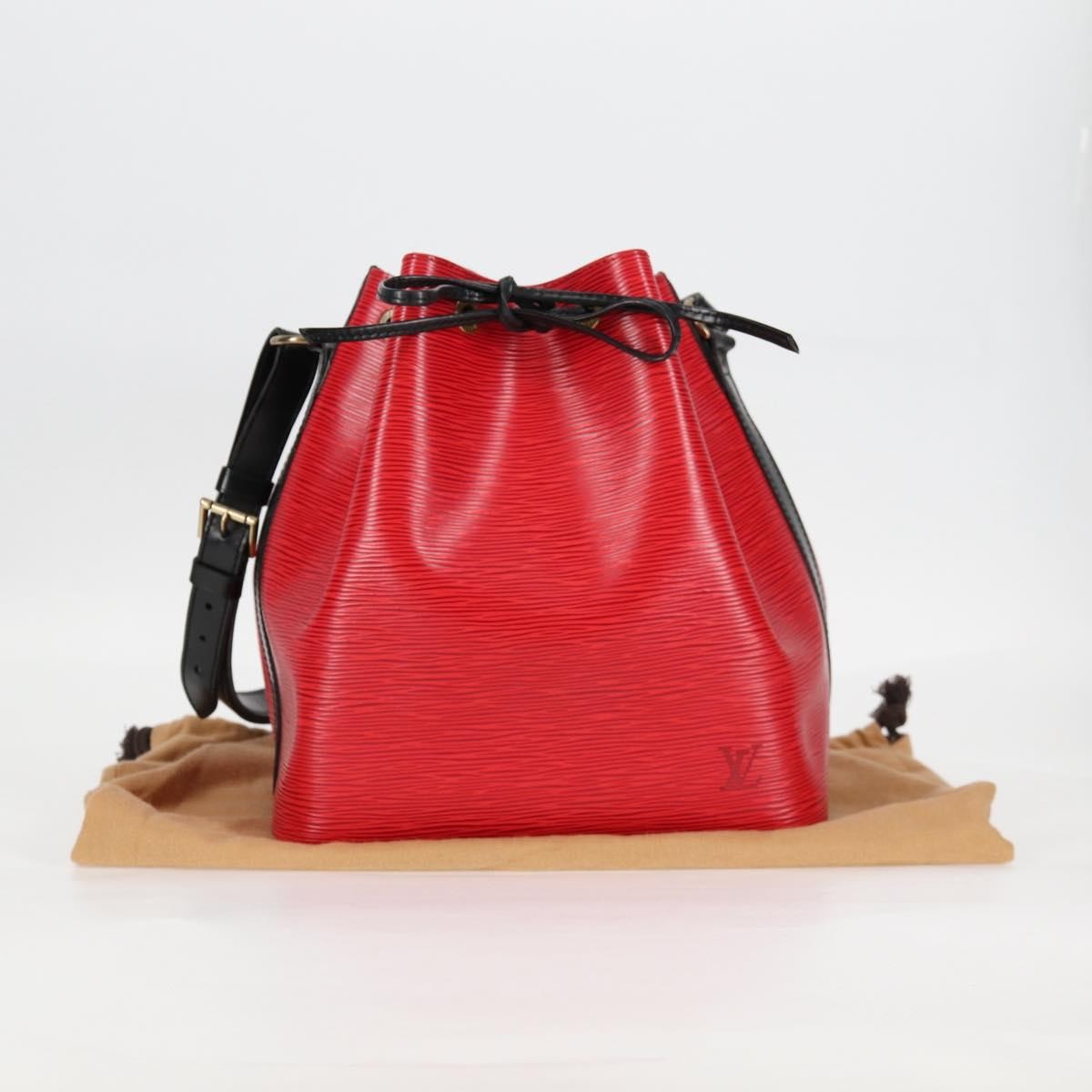 Louis Vuitton Bicolor Petit Noe Handbag Epi Leather Red Leather Shoulder Bag