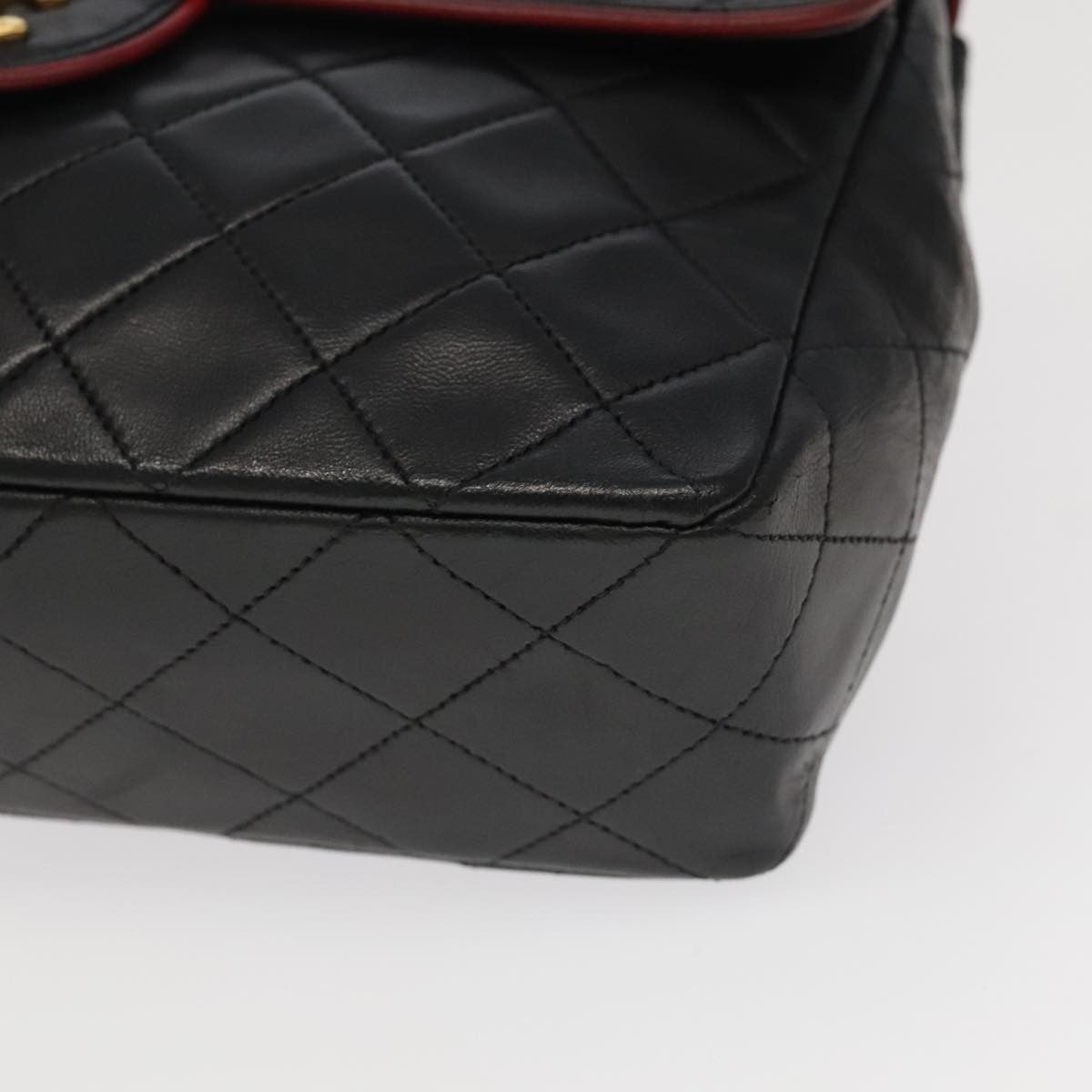 Chanel Flap Shoulder Bag Leather Black Leather Handbag