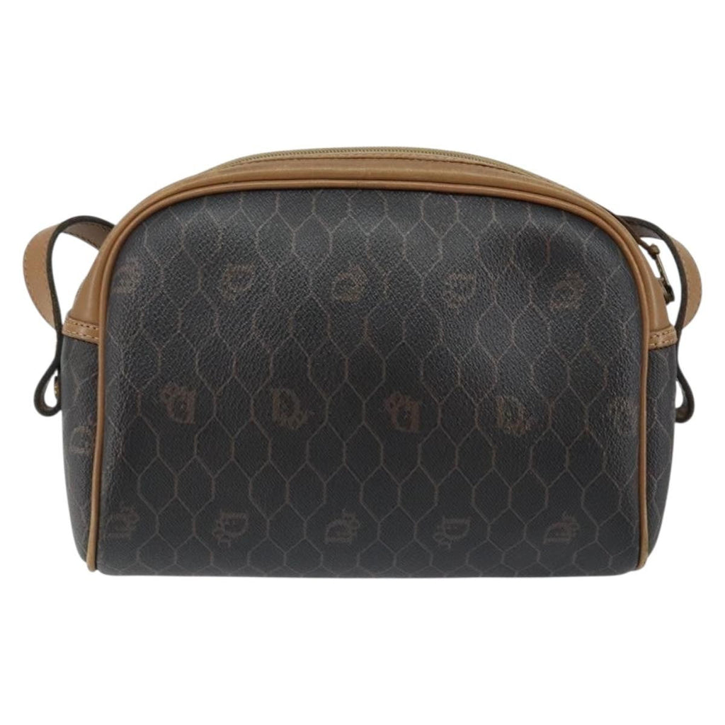Christian Dior Vintage Honeycomb Shoulder Bag Canvas And Leather Black Canvas Shoulder Bag Bag (Pre-Owned)