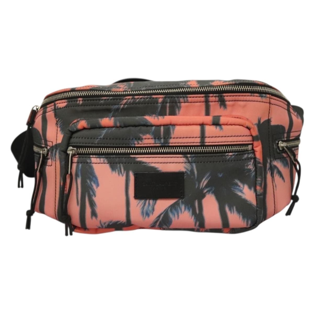 Saint Laurent Front Pocket Waist Bag Printed Nylon Pink Nylon Shoulder Bag Bag (Pre-Owned)