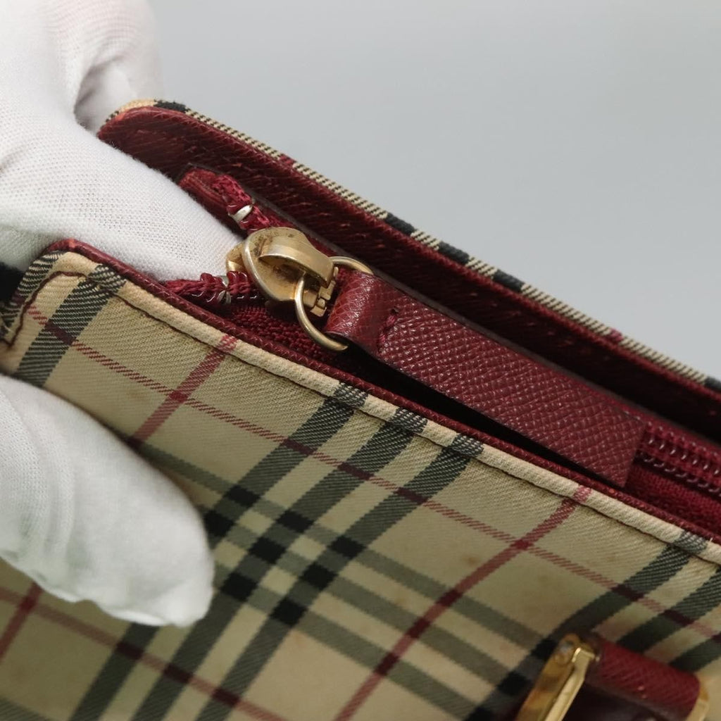Burberry Nova Check Tote Canvas And Leather Beige Canvas Tote Bag