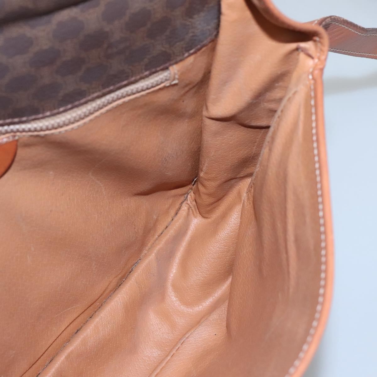 Celine Vintage Macadam Shoulder Bag Canvas And Leather Brown Canvas Shoulder Bag Bag