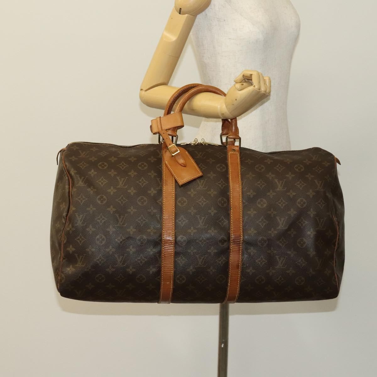 Louis Vuitton Keepall Bag Monogram Canvas Brown Canvas Travel Bag