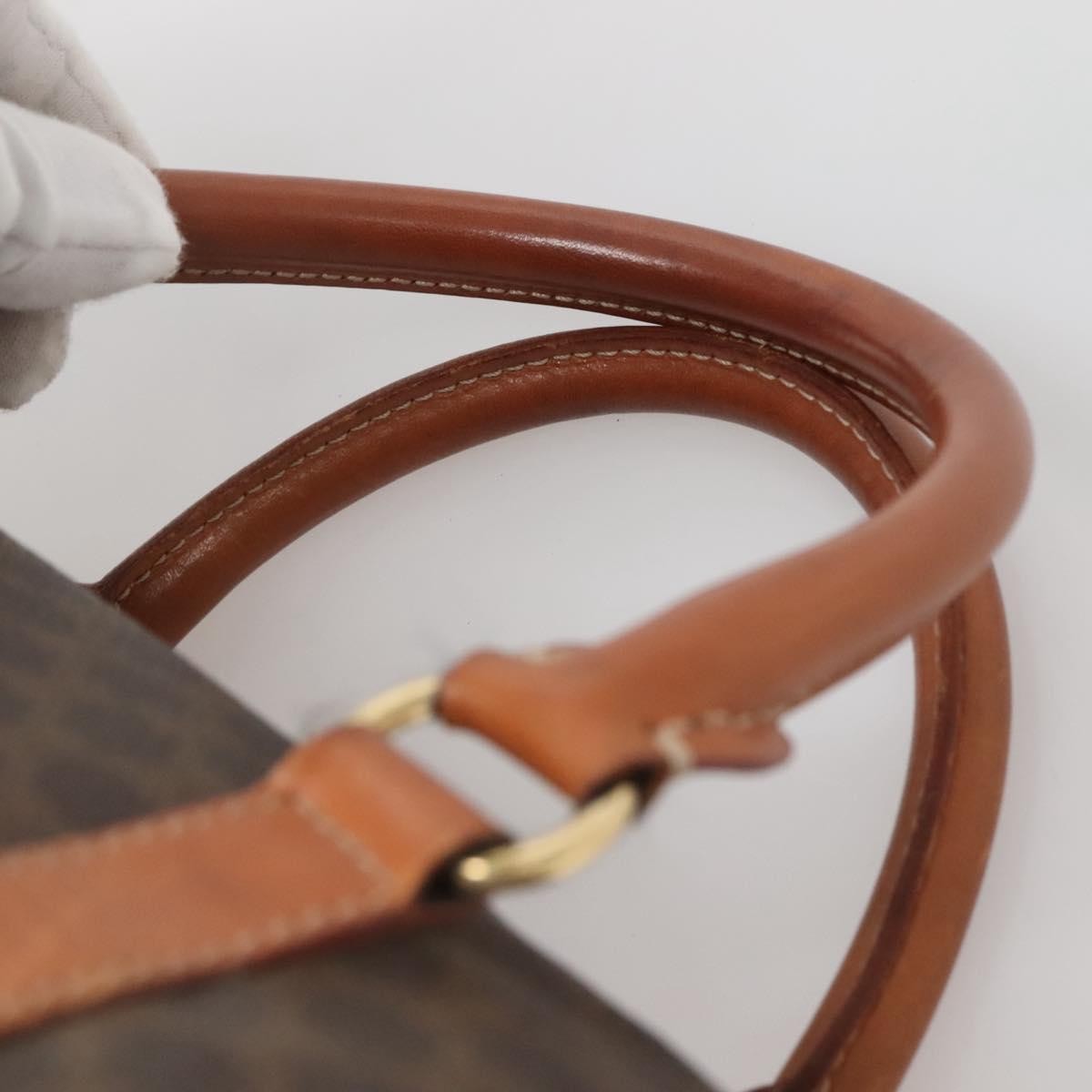 Celine Macadam Handbag Macadam With Leather Brown Canvas Bag