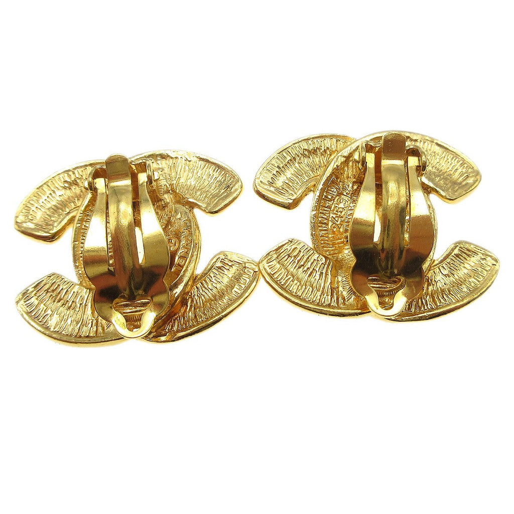 Chanel Cc Clip-On Earrings Metal Gold Gold_Plated Earrings Jewelry