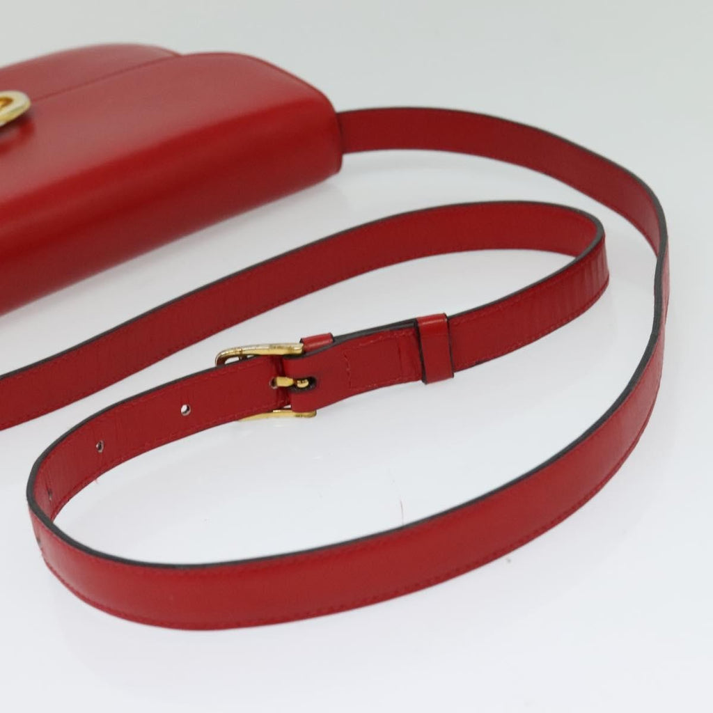 Celine Vintage Triomphe Shoulder Bag Leather Red Leather Shoulder Bag Bag