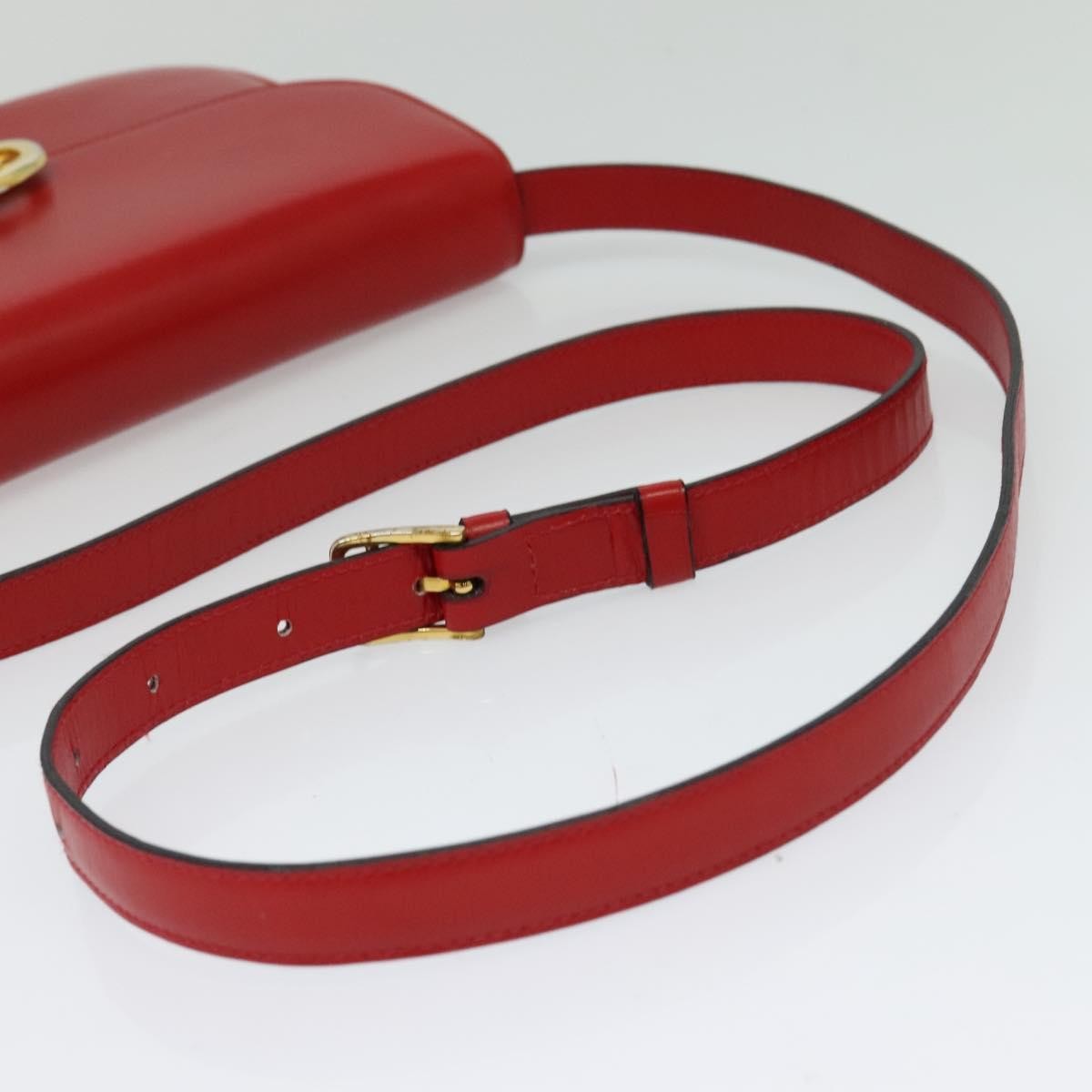 Celine Vintage Triomphe Shoulder Bag Leather Red Leather Shoulder Bag Bag
