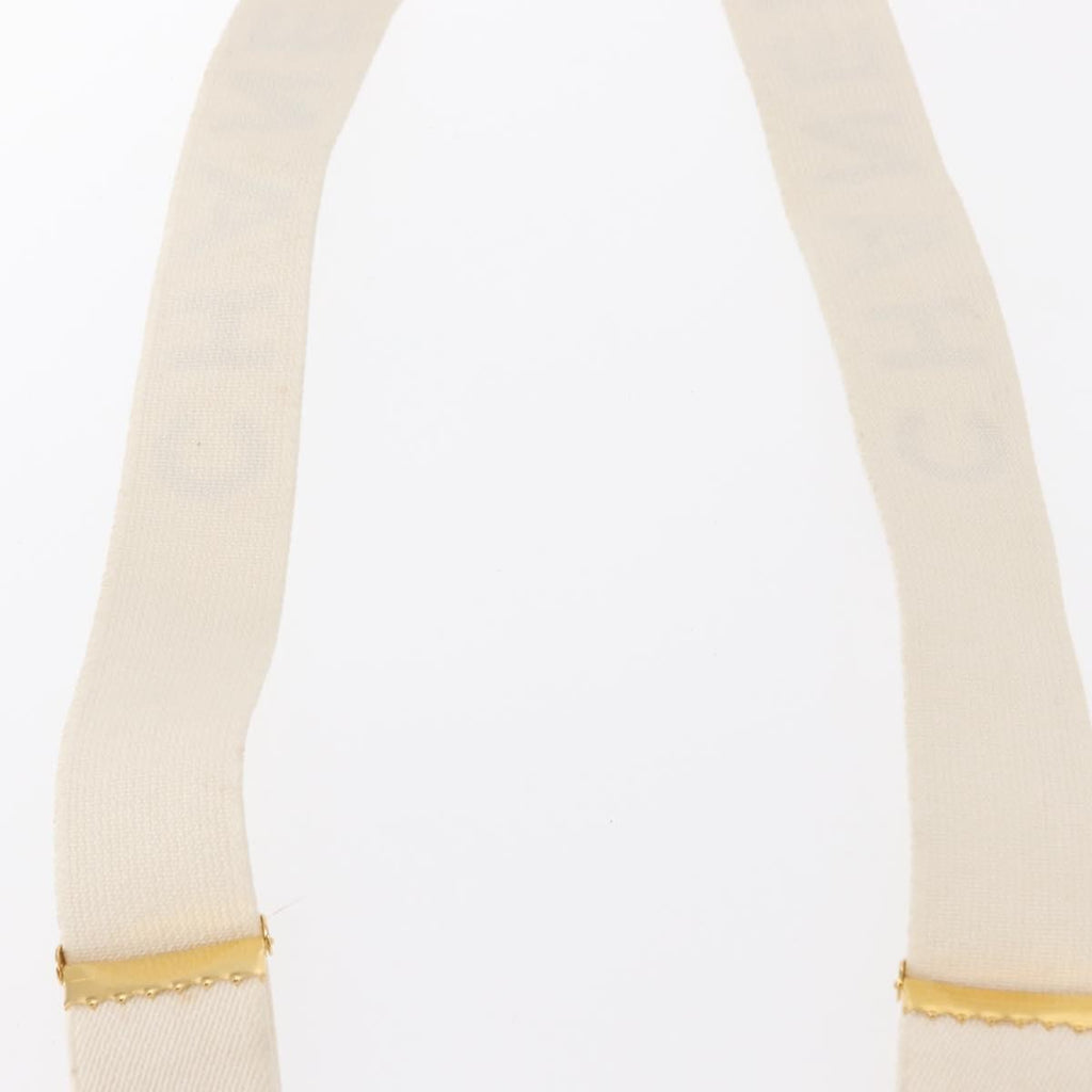 Chanel Logo Suspenders Canvas White Canvas Belts Accessory