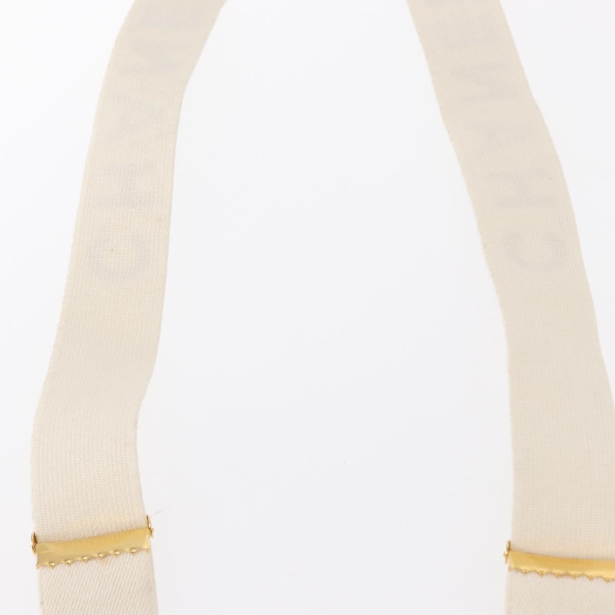 Chanel Logo Suspenders Canvas White Canvas Belts Accessory