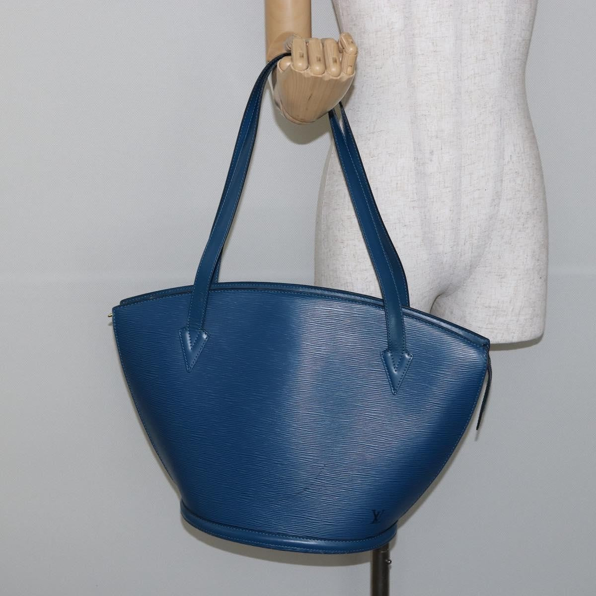 Louis Vuitton Saint Jacques Handbag Epi Leather Blue Leather Shoulder Bag