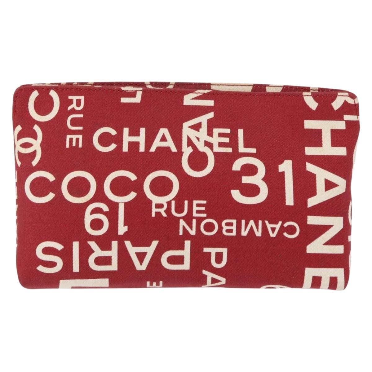 Chanel 31 Rue Cambon Clutch Canvas Red Canvas Clutche & Pouche Bag