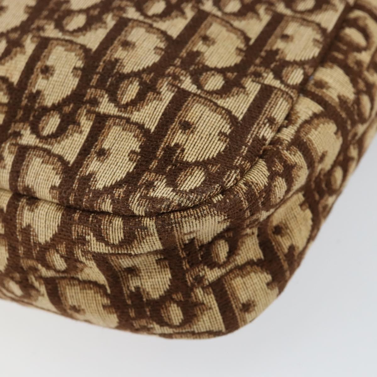 Christian Dior Vintage Trotter Crossbody Bag Diorissimo Coated Canvas Brown Canvas Shoulder Bag Bag (Pre-Owned)