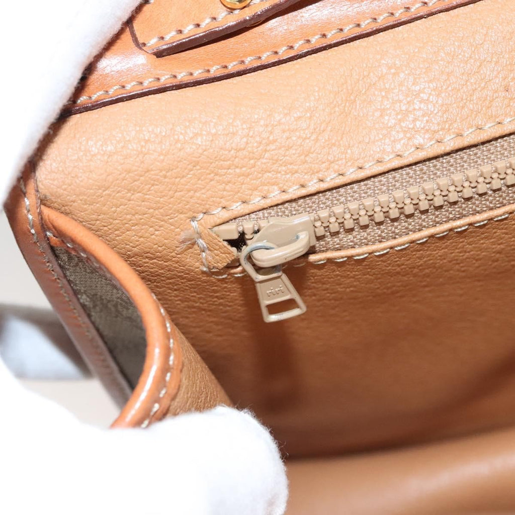 Celine Vintage Macadam Shoulder Bag Canvas And Leather Beige Canvas Shoulder Bag Bag