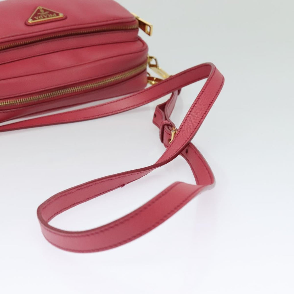 Prada Front Pocket Crossbody Bag Saffiano Leather Pink Leather Shoulder Bag Bag