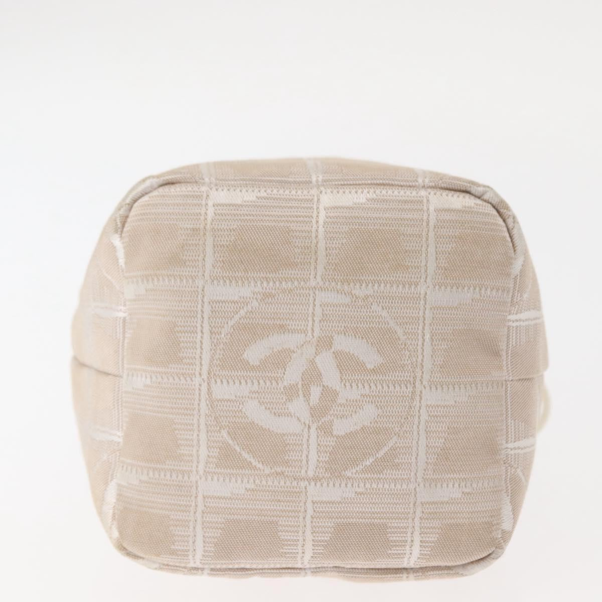 Chanel Travel Line Pouch Nylon Beige Nylon Clutche & Pouche Bag