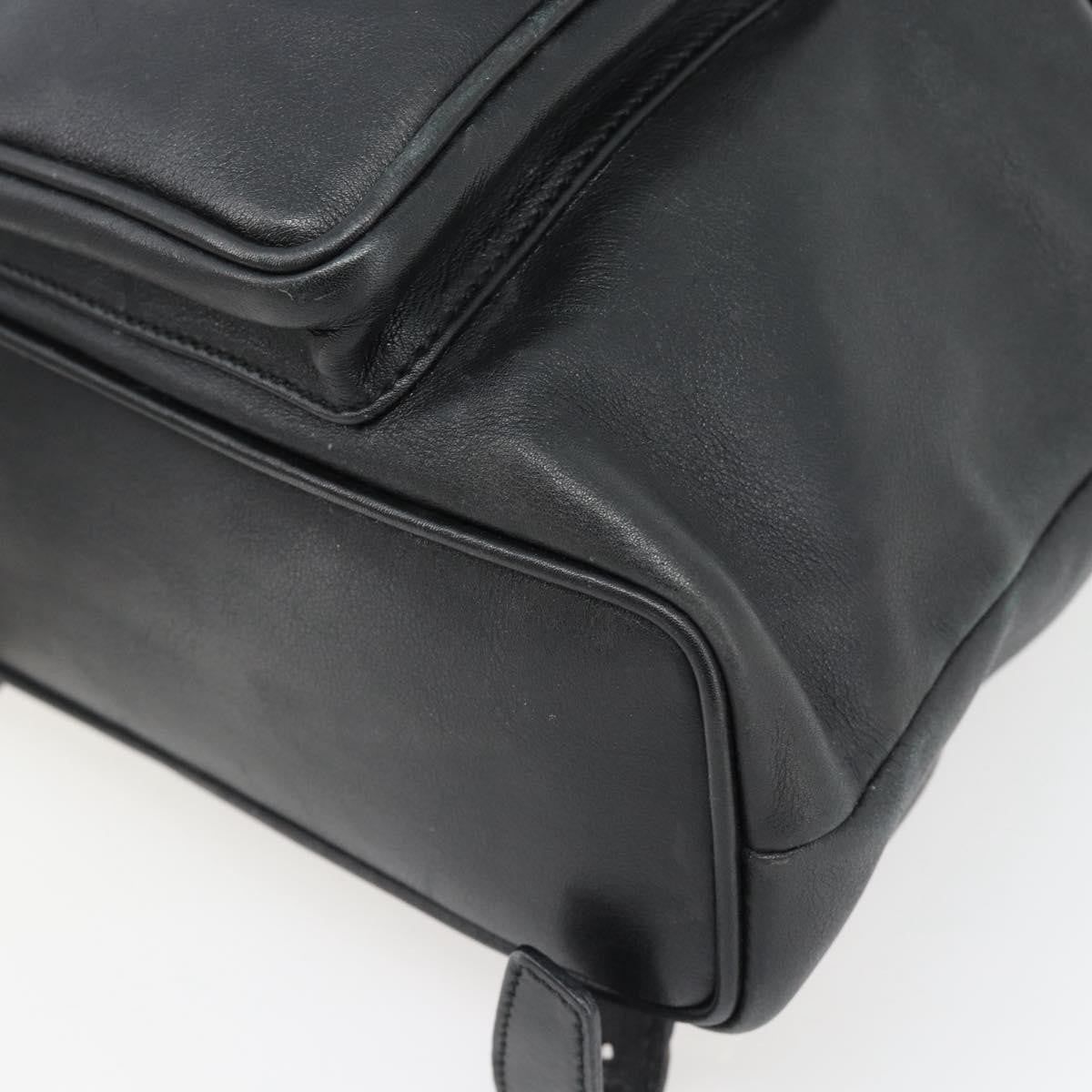 Gucci Vintage Bamboo Backpack Leather Black Leather Backpack Bag (Pre-Owned)