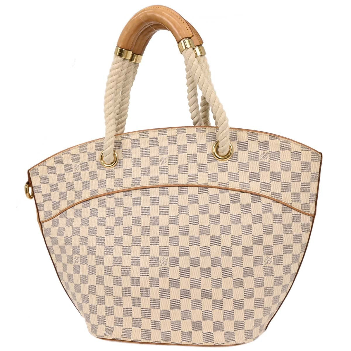 Louis Vuitton Pampelonne Handbag Damier White Canvas Tote Bag
