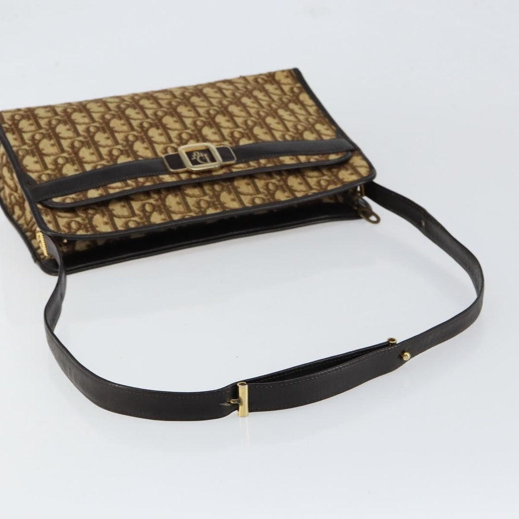 Christian Dior Trotter Shoulder Bag Canvas Beige Canvas Shoulder Bag Bag (Pre-Owned)