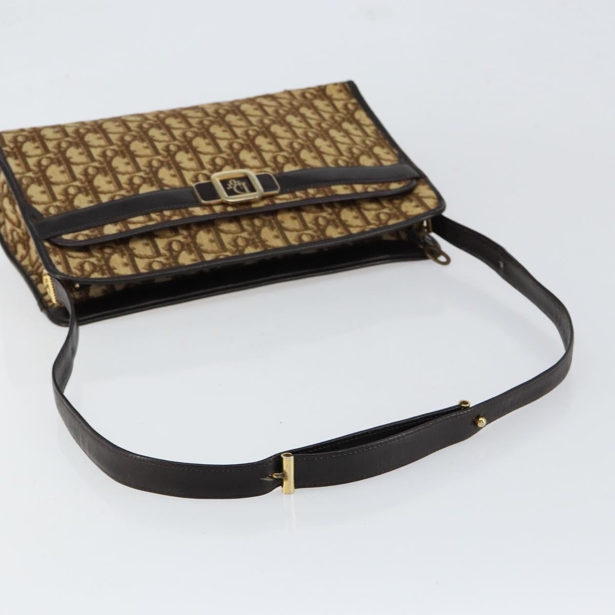 Christian Dior Trotter Shoulder Bag Canvas Beige Canvas Shoulder Bag Bag (Pre-Owned)