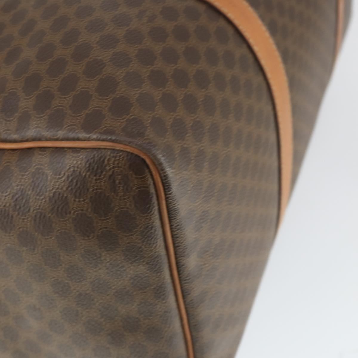 Celine Vintage Macadam Boston Bag Canvas And Leather Brown Pvc Travel Bag Bag