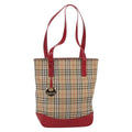 Burberry Nova Check Tote Canvas Check Pattern Beige Canvas Tote Bag
