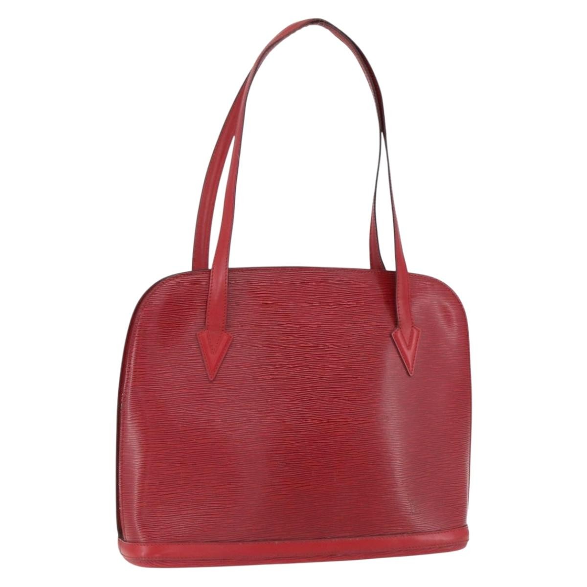 Louis Vuitton Lussac Handbag Epi Leather Red Leather Shoulder Bag