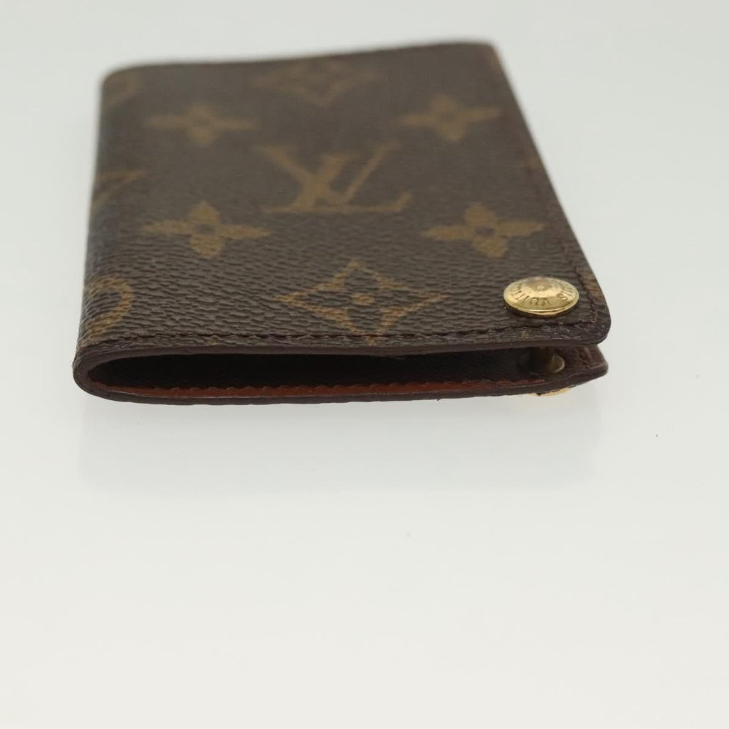 Louis Vuitton Porte Cartes Pression Card Case Monogram Canvas Brown Canvas Card Holders Accessory