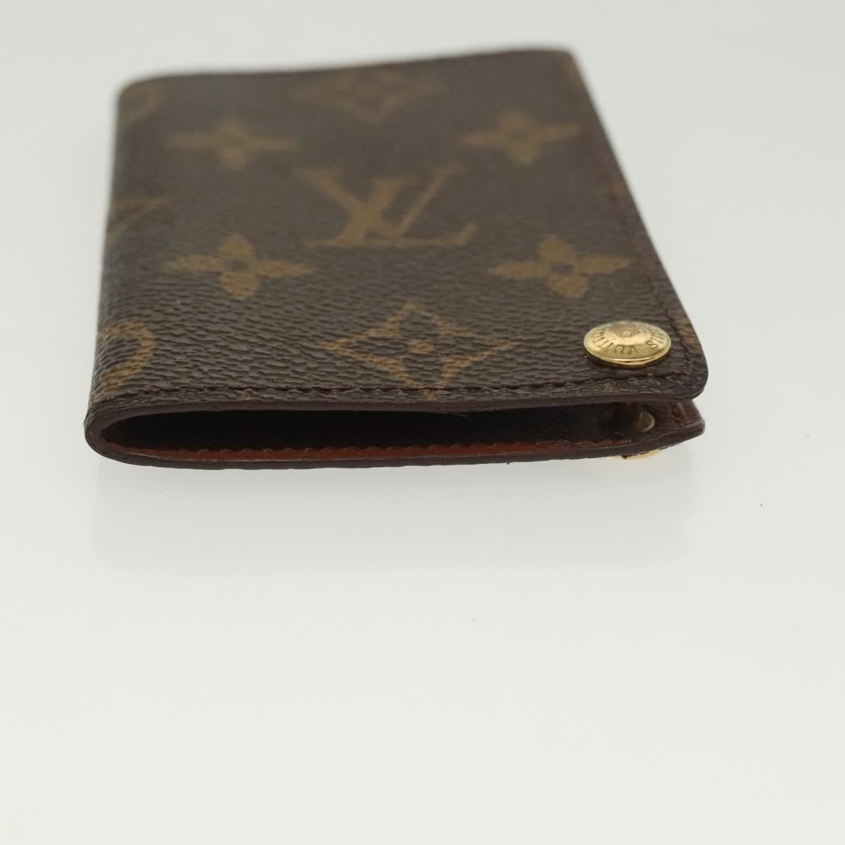 Louis Vuitton Porte Cartes Pression Card Case Monogram Canvas Brown Canvas Card Holders Accessory