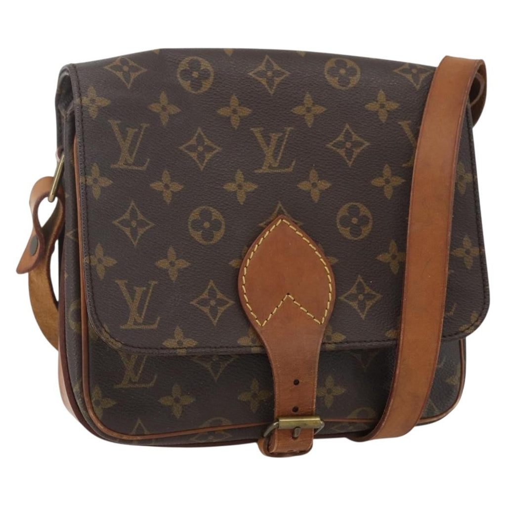 Louis Vuitton Cartouchiere Handbag Monogram Canvas Brown Canvas Shoulder Bag