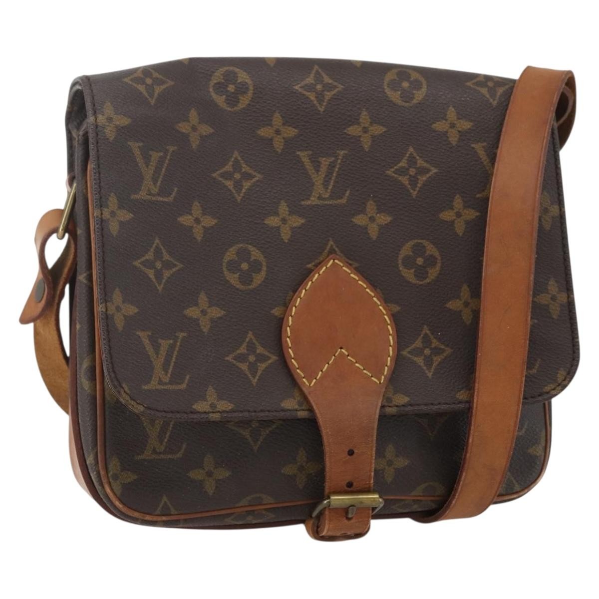 Louis Vuitton Cartouchiere Handbag Monogram Canvas Brown Canvas Shoulder Bag