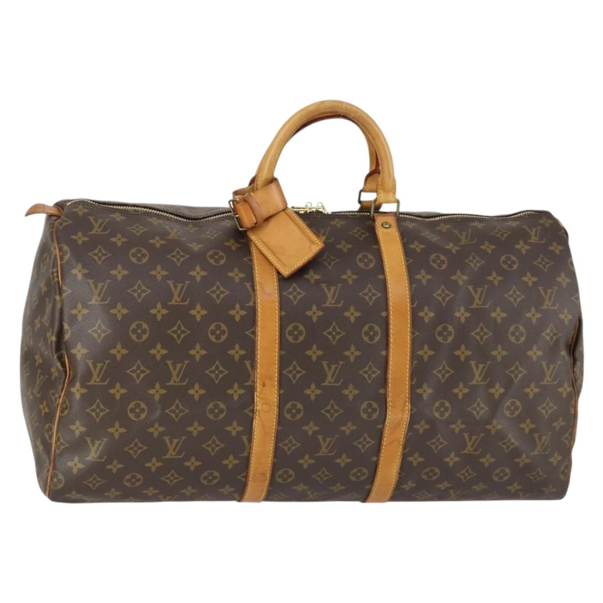 Louis Vuitton Keepall Bag Monogram Canvas Brown Canvas Travel Bag