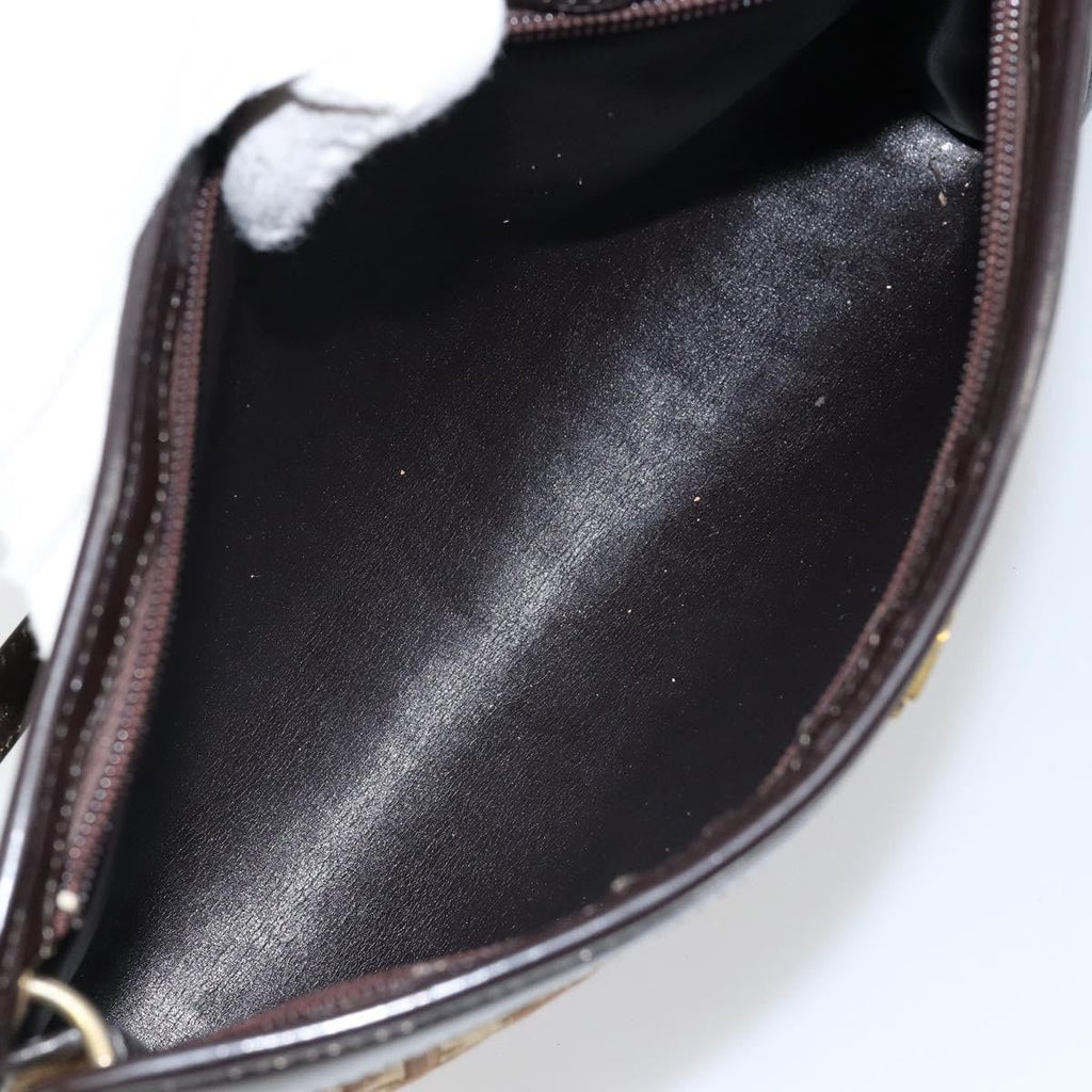 Christian Dior Vintage Trotter Shoulder Bag Canvas Brown Canvas Bag (Pre-Owned)