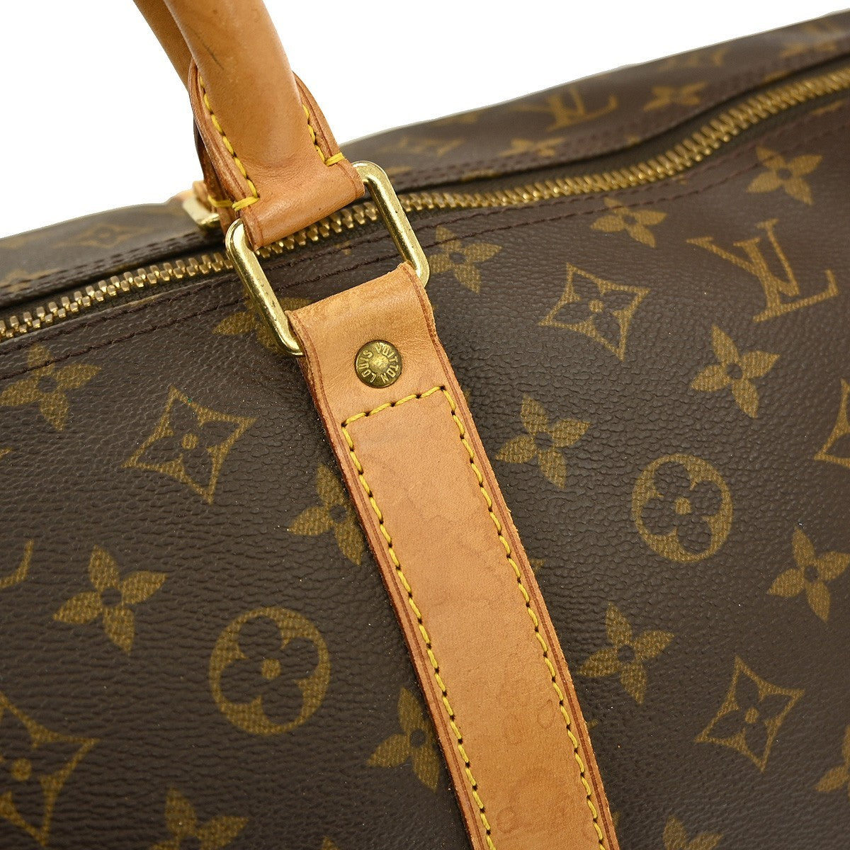 Louis Vuitton Keepall Bandouliere Bag Monogram Canvas Brown Canvas Travel Bag