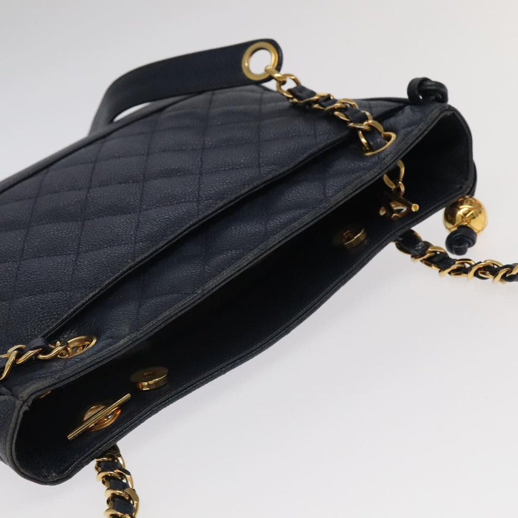 Chanel Vintage Shoulder Bag Leather Navy Leather Shoulder Bag Bag