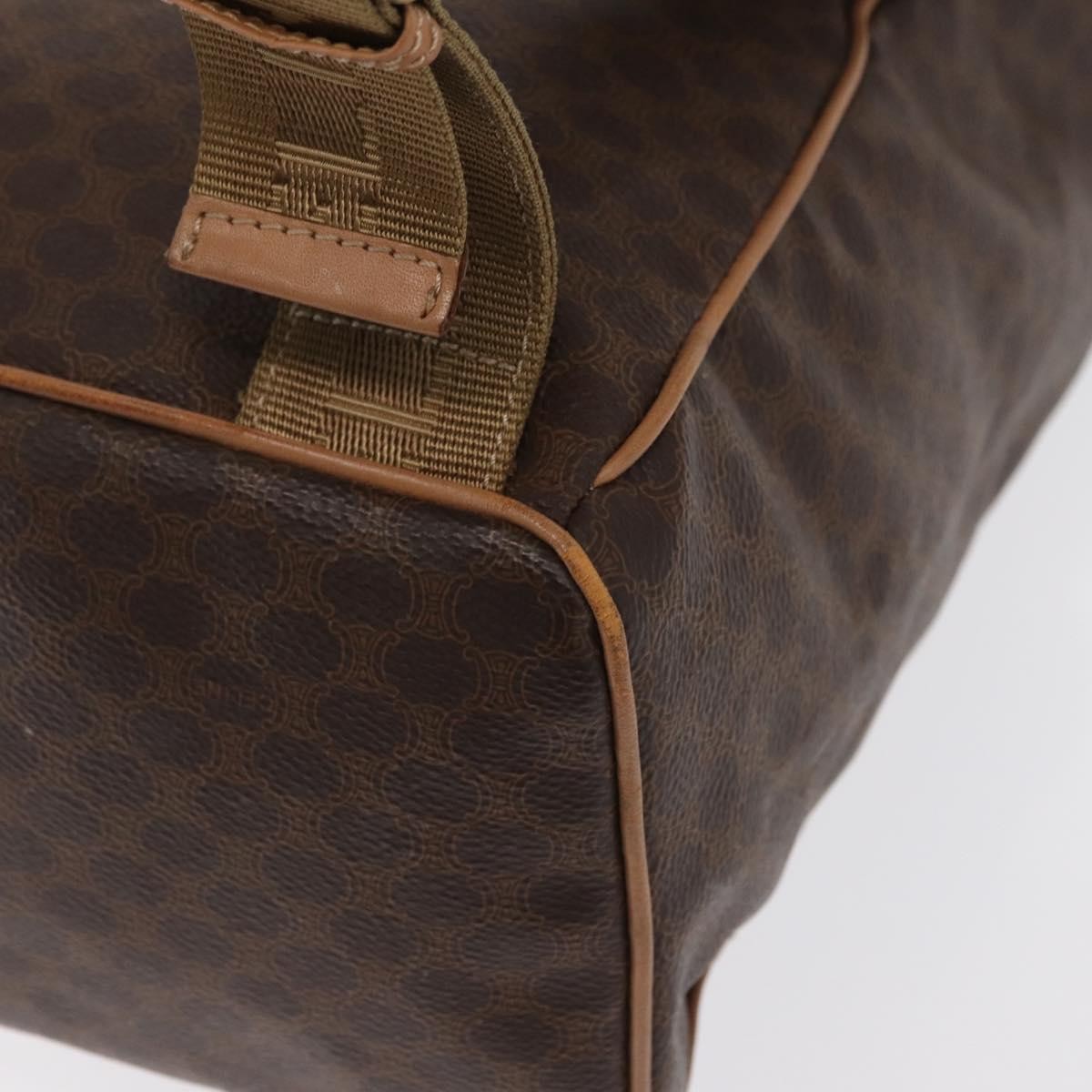 Celine Vintage Macadam Backpack Canvas And Leather Brown Canvas Backpack Bag