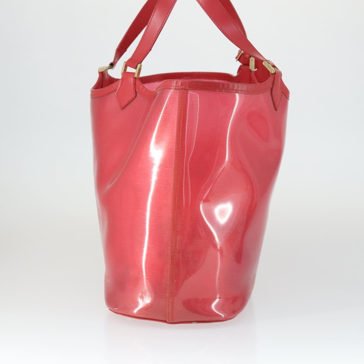 Louis Vuitton Plage Lagoon Bay Handbag Vinyl Epi Leather Red Plastic Tote Bag
