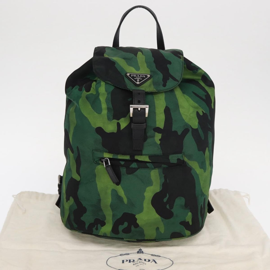 Prada Camouflage Backpack Tessuto Green Nylon Backpack Bag