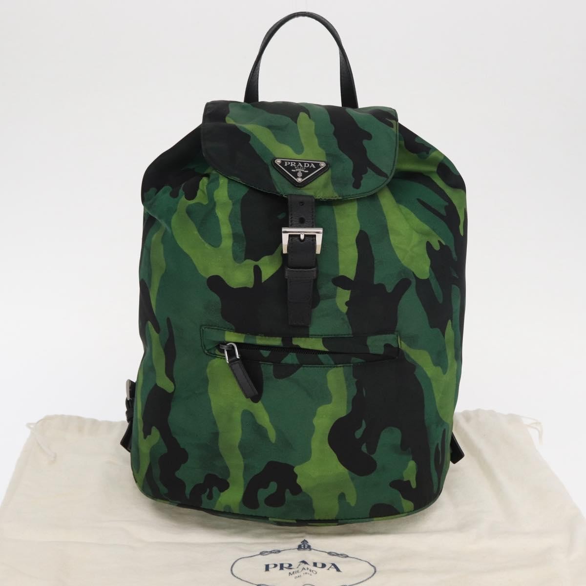 Prada Camouflage Backpack Tessuto Green Nylon Backpack Bag
