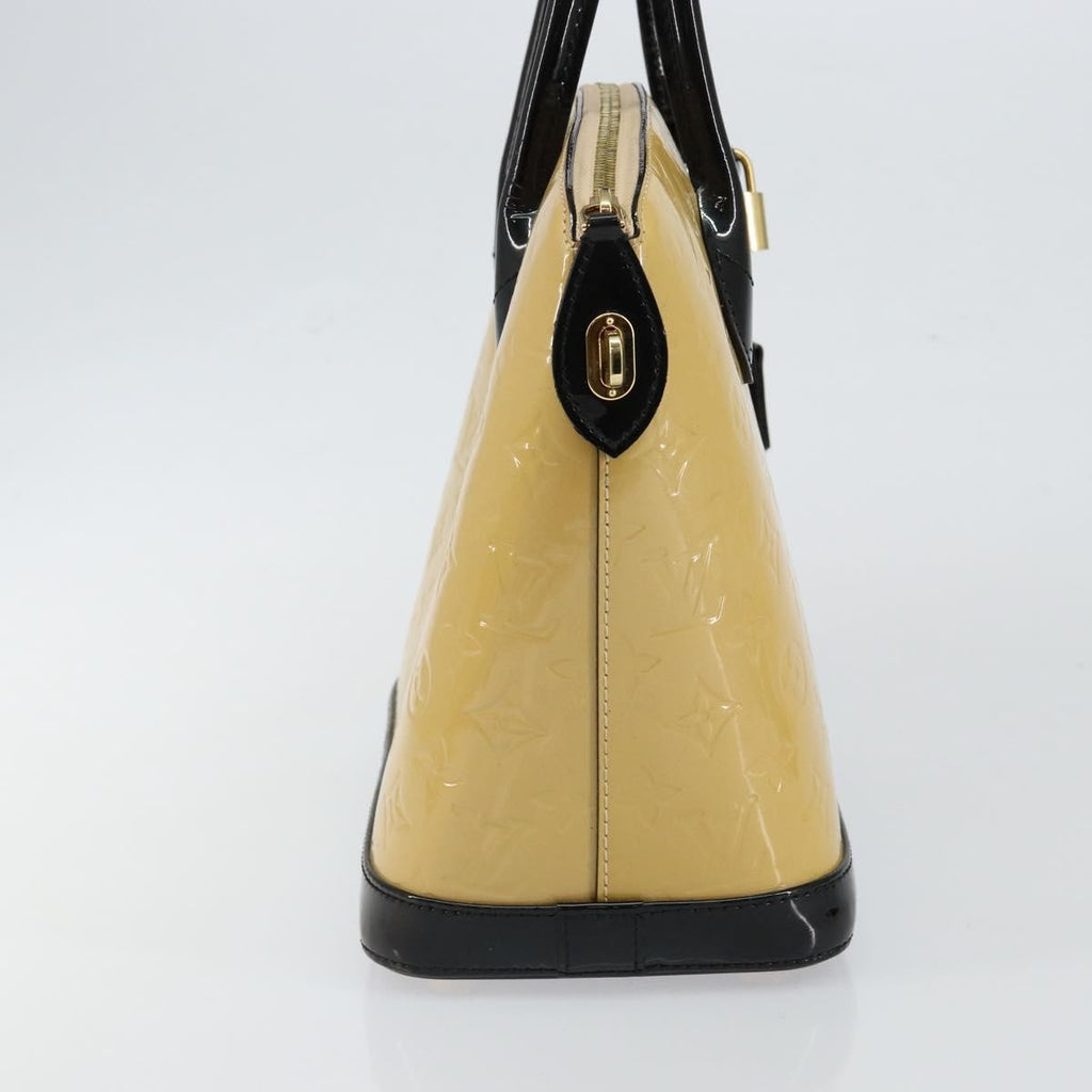 Louis Vuitton Lockit Handbag Monogram Vernis Beige Patent_Leather Tote Bag