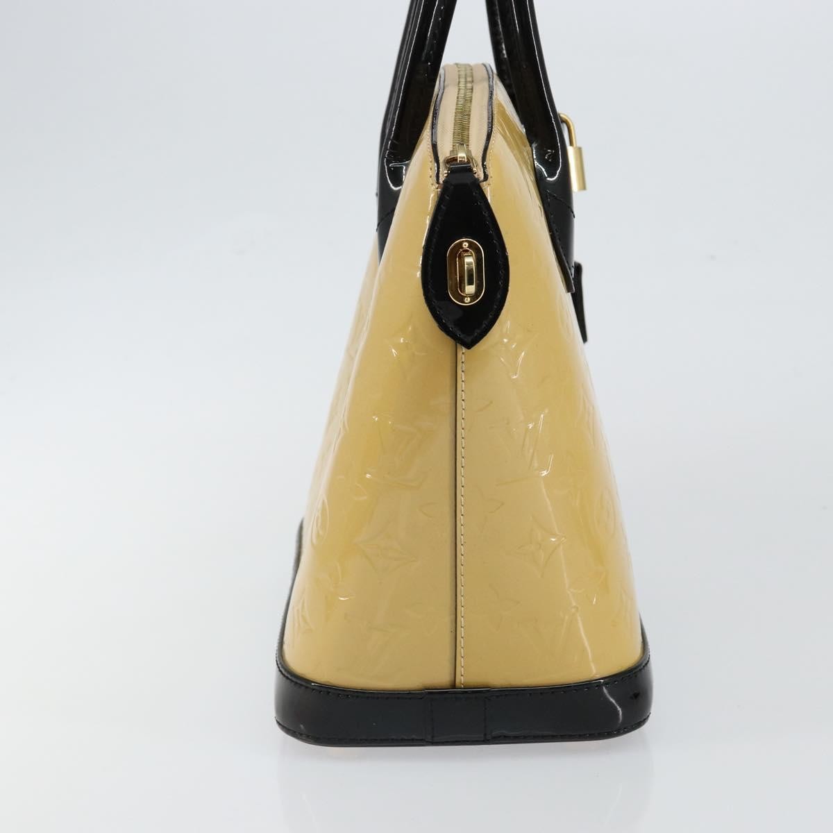 Louis Vuitton Lockit Handbag Monogram Vernis Beige Patent_Leather Tote Bag