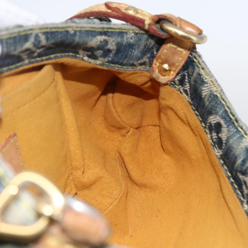 Louis Vuitton Pleaty Raye Handbag Striped Monogram Denim Blue Denim_Jeans Shoulder Bag
