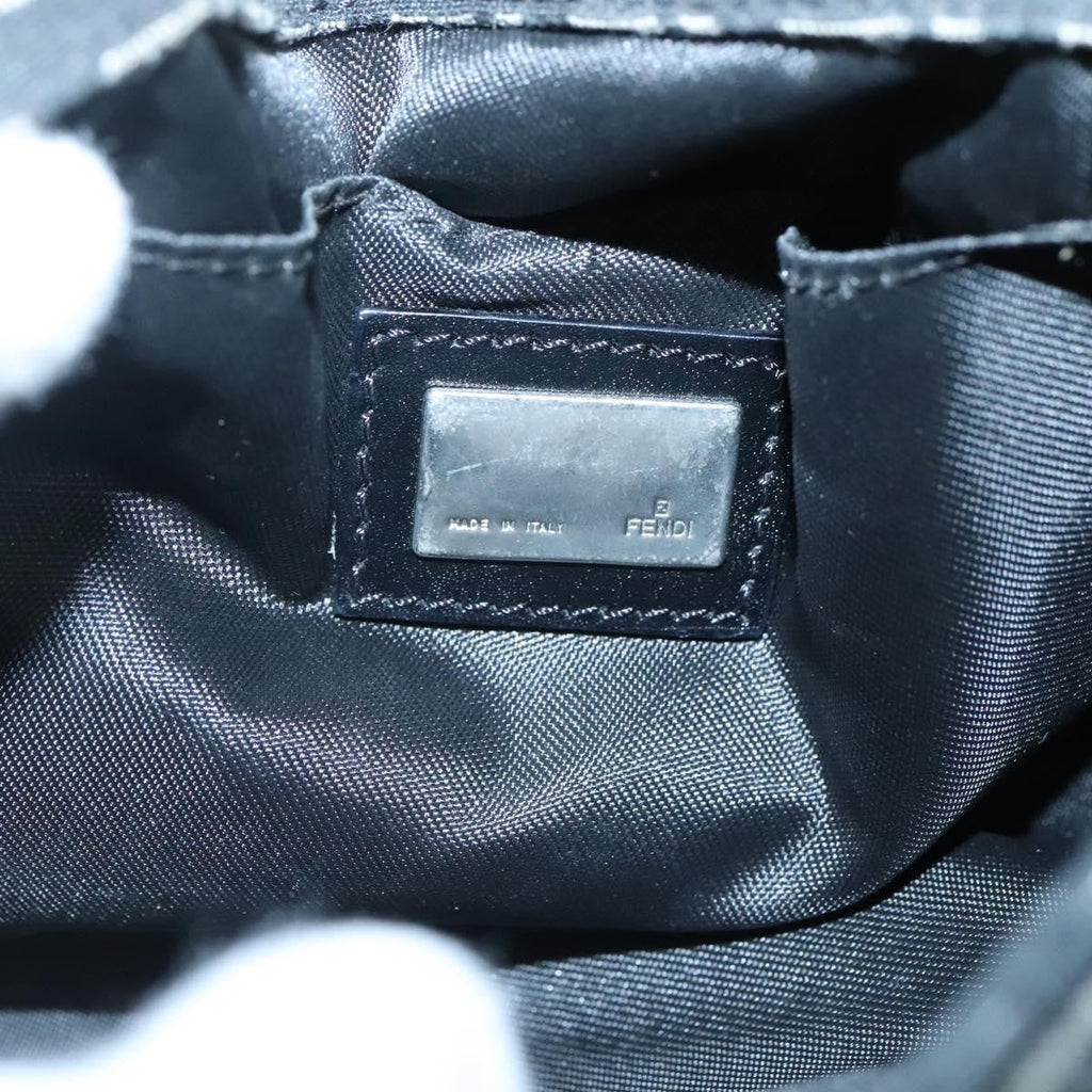 Fendi Buckle Flap Shoulder Bag Zucchino Canvas Black Canvas Shoulder Bag Bag