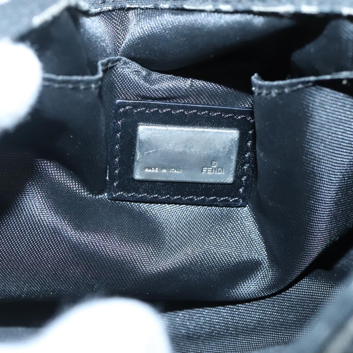 Fendi Buckle Flap Shoulder Bag Zucchino Canvas Black Canvas Shoulder Bag Bag