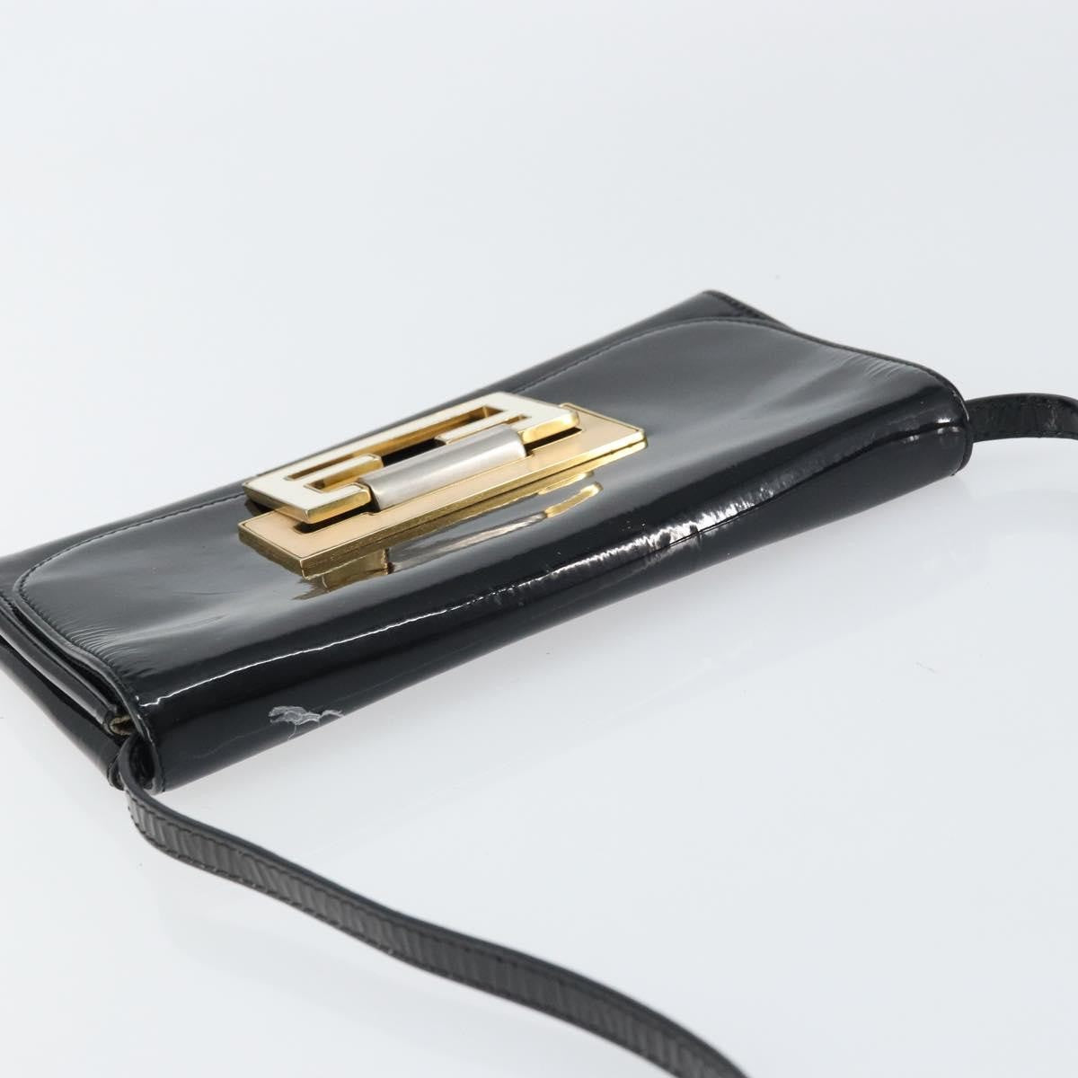 Fendi Vintage Shoulder Bag Enamel Black Patent_Leather Shoulder Bag Bag