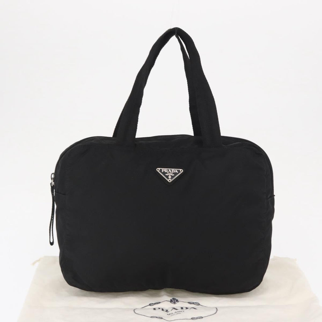 Prada Vintage Zip Handbag Tessuto Black Nylon Handbag