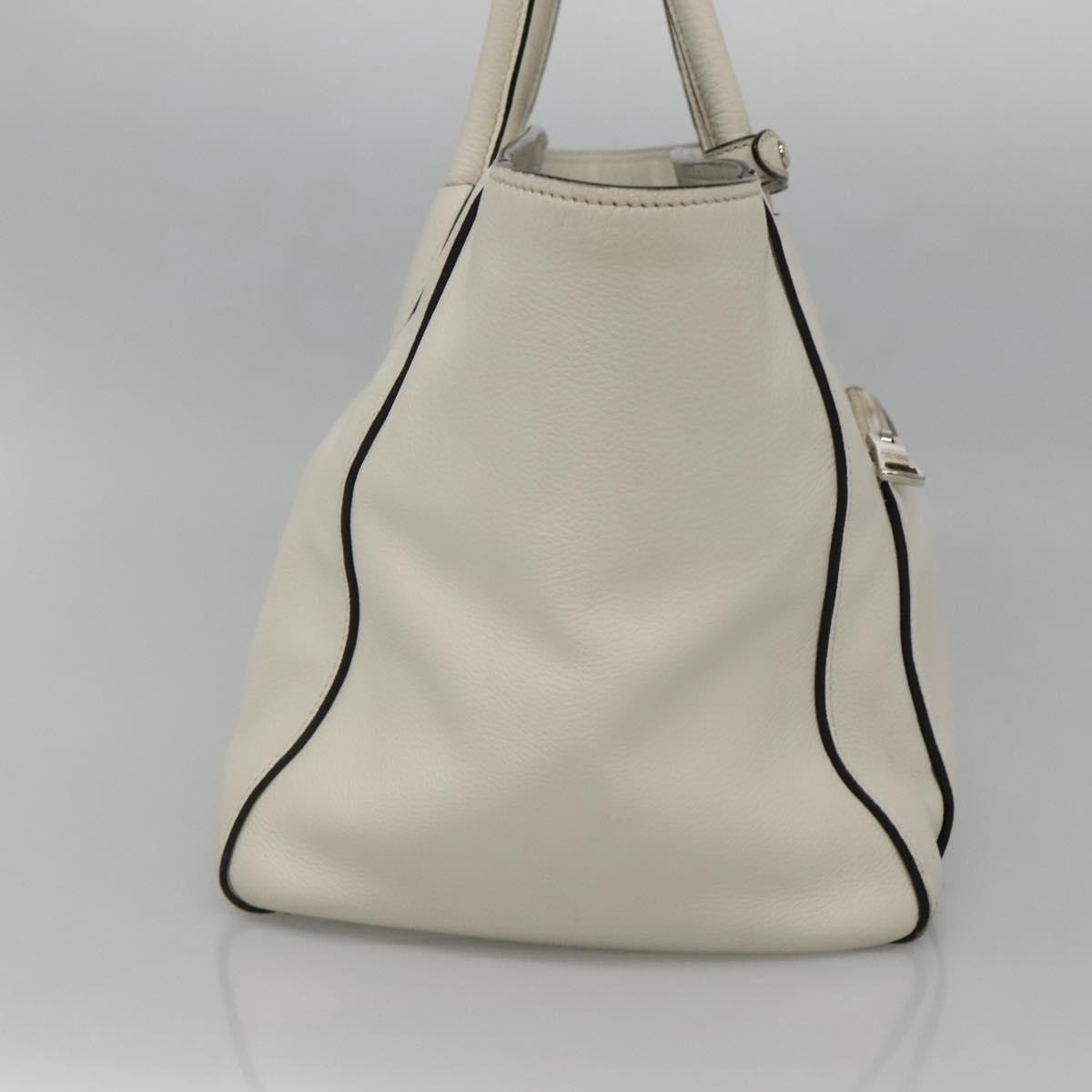 Prada Front Pocket Wing Convertible Tote Vitello Daino White Leather Tote Bag Bag